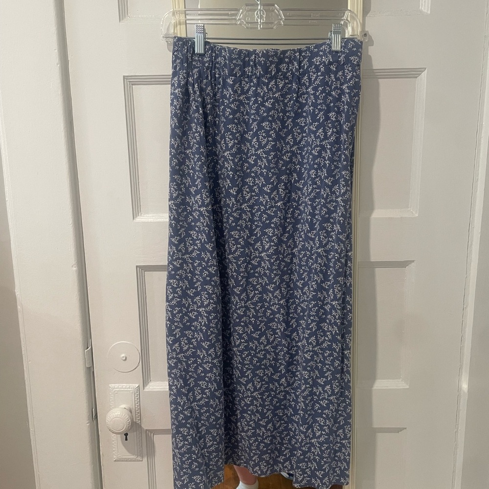 Brandy Melville Navy Floral A-Line Skirt